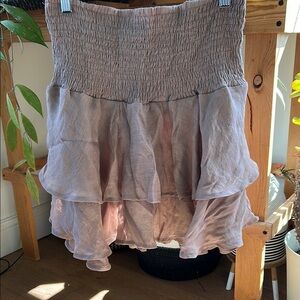 Elegant Pink Ruffled Skirt